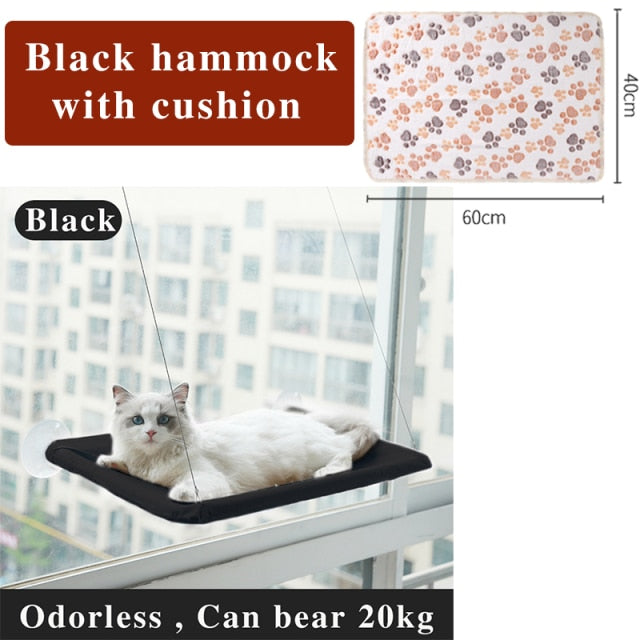 Hamaca para gatos, bonitas camas colgantes, cómodo asiento soleado, montaje en ventana, producto para mascotas, estante suave para mascotas, suministros, rodamiento desmontable de 20kg