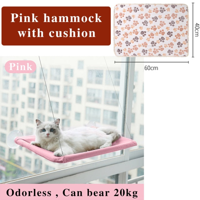 Cat Hammock Cute Hanging Beds Comfortable Sunny Seat Window Mount Pet product Soft Pet Shelf Supplies Detachable Bearing 20kg