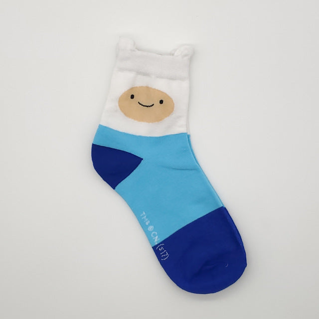 Summer Cute Adventure Time Women Cotton Socks Cartoon Casual All-Match Ladies Breathable Ankle Skarpetki Sokken Calcetines
