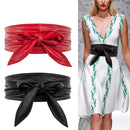 Women Lace Up Belt New Bowknot Belts for Women Longer Wide Bind Waistband Ties Bow Ladies Dress Decoration Fashion Pu 2020 Adult
