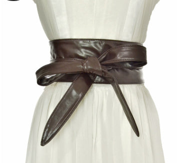 Cinturón con cordones para mujer, nuevos cinturones con lazo para mujer, cinturón con lazo ancho más largo, corbatas, lazo, decoración de vestido para mujer, moda Pu 2020 para adultos