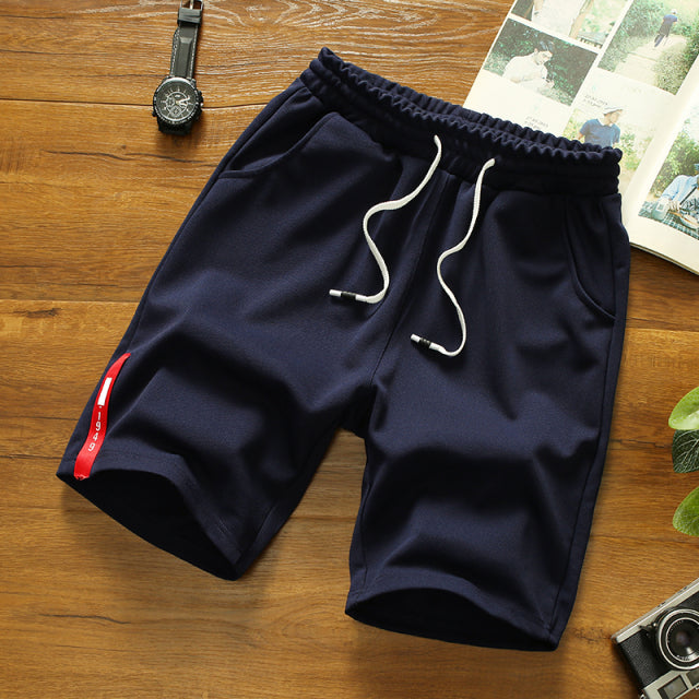 Weiße Shorts Herren Japanischer Stil Polyester Laufsport Shorts für Herren Lässig Sommer Elastische Taille Solide Shorts Bedruckte Kleidung