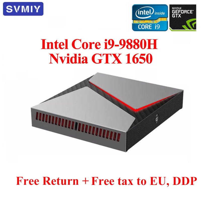 Gaming-Mini-PC Intel Core i9 9880H Nvidia GTX 1650 4G-Grafik 2DDR4 SSD i5 9300H i7 9750H Windows10 Linux PUBG GTA5 HDMI DP