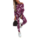 2021 Spring Autumn Casual Outfit Letters Print Long Sleeve Top Spring Women Blouse Pants Tracksuit for Sports 2 pieces sets