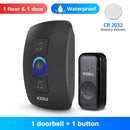 KERUI M525 Wireless Waterproof Doorbell Smart Home Security Welcome Chime Kit Door Bell Alarm LED Light Outdoor Button Battery