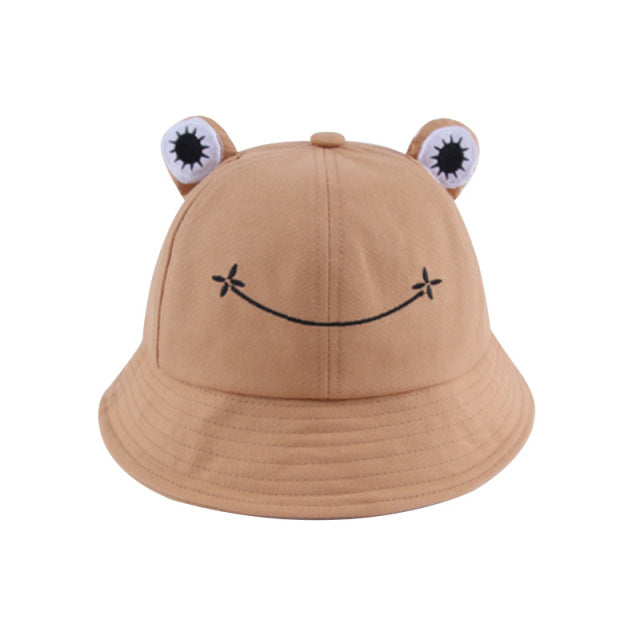 Kind-Eltern-Frosch-Eimer-Hut für Frauen Sommer Herbst Plain Female Panama Outdoor Wandern Strand Angeln Sonnenschutz Frau Bob Caps