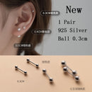 La Monada Sterling Silver Stud Earrings Women Two Ball Fine 925 Silver Jewelry Woman Earrings Stud Silver 999 Keep Piercing Nut