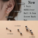 La Monada Sterling Silver Stud Earrings Women Two Ball Fine 925 Silver Jewelry Woman Earrings Stud Silver 999 Keep Piercing Nut