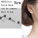 La Monada Sterling Silver Stud Earrings Women Two Ball Fine 925 Silver Jewelry Woman Earrings Stud Silver 999 Keep Piercing Nut