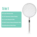 6 in 1 LED Display Smart Electric Mosquito Swatter 3000V Strong Voltage Insect Killer Human Body Induction No Radiation With Fan