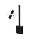 Cepillo de baño con cabezal de silicona TPR suave con soporte, mango desmontable montado en la pared negro, limpiador de baño, accesorios de WC duraderos