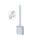 Cepillo de baño con cabezal de silicona TPR suave con soporte, mango desmontable montado en la pared negro, limpiador de baño, accesorios de WC duraderos