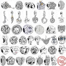 100% 925 Sterling Silber Feder Stammbaum Schneeflocken Junge baumeln Perlen passend für Original Pandora Charms Armbänder DIY Damen Schmuck
