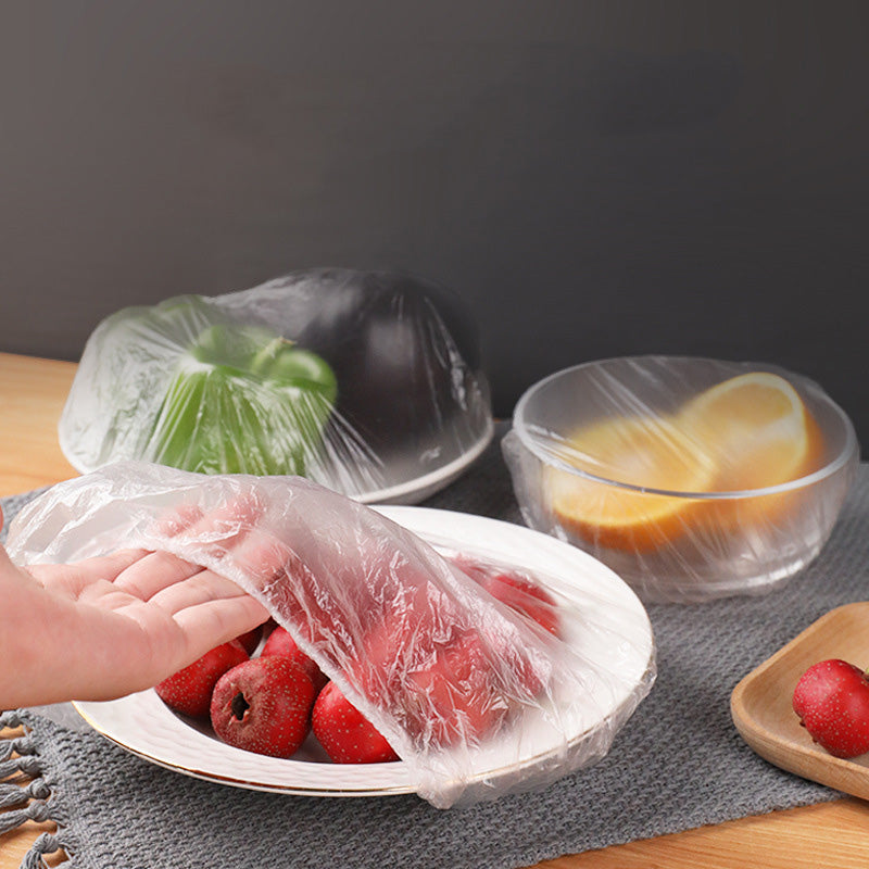 Cubierta desechable para alimentos Envoltura de plástico Tapas elásticas para alimentos para tazones de frutas Tazas Tapas Almacenamiento Cocina Conservación fresca Bolsa de ahorro