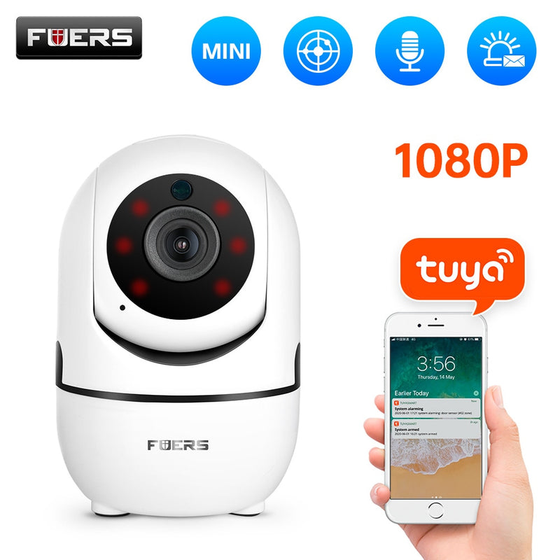Fuers 1080P IP Camera Tuya Smart Automatic Tracking Home Security Indoor Surveillance Camera with WiFi Wireless Cam Baby Monitor