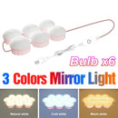LED Vanity Mirror Light USB Makeup Vanity Light Cosmetic Hollywood Bulb Dimmable LED Wall Mirror Lamp Bathroom Dressing Table