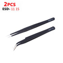 2/6 Pcs Anti-static ESD Stainless Steel Tweezers Maintenance Tools Industrial Precision Curved Straight Tweezers Repair Tools