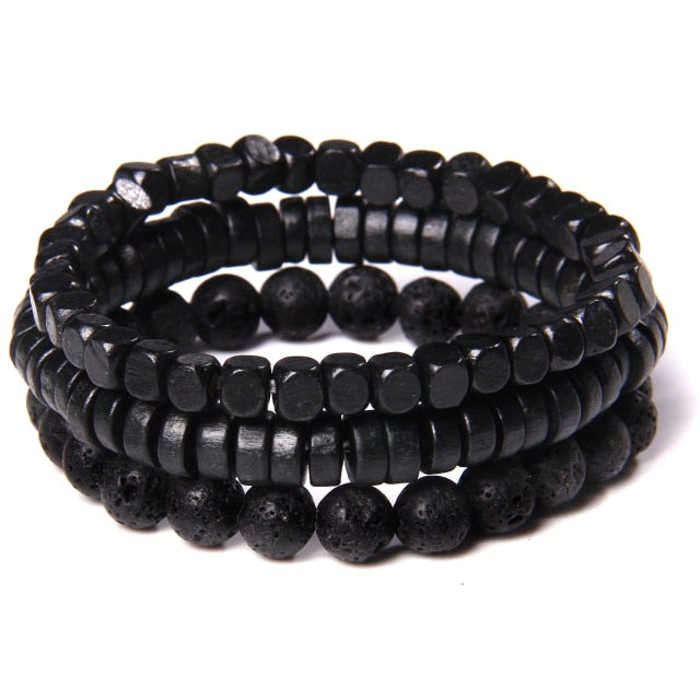 Natural Labradorite Bracelets Set Clear Energy Real Hematite Bracelets Men Polished Black Onyx Stone Beads Bracelets For Women