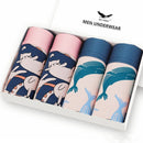 4pcs/lot Mens Underwear Boxers Cotton Fashion Printed Men Underpants Boxer Shorts Male Panties Pouch Vetement Homme