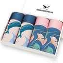 4pcs/lot Mens Underwear Boxers Cotton Fashion Printed Men Underpants Boxer Shorts Male Panties Pouch Vetement Homme