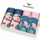 4pcs/lot Mens Underwear Boxers Cotton Fashion Printed Men Underpants Boxer Shorts Male Panties Pouch Vetement Homme