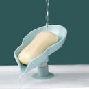 1PCS Creative Sucker Soap Holder Leaf Shape Soap Box Drain Punch-free Soap Box Bathroom Shower Sponge Storage Tray Bathroom