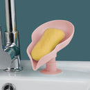 1PCS Creative Sucker Soap Holder Leaf Shape Soap Box Drain Punch-free Soap Box Bathroom Shower Sponge Storage Tray Bathroom