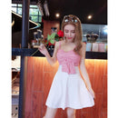 Sexy Nightclub Women's Clothing 2021 Summer Tube Top Night Club Princess Slim Backless Slip Sweet Plaid Dress