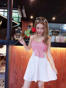 Sexy Nightclub Women's Clothing 2021 Summer Tube Top Night Club Princess Slim Backless Slip Sweet Plaid Dress