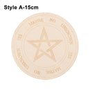Carven Altar Wooden Divination Pendulum Board Star Sun Moon Laser Cut Slice Wood Base Coasters Wall Sign Decor Hexagonal Pointed