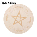 Carven Altar Wooden Divination Pendulum Board Star Sun Moon Laser Cut Slice Wood Base Coasters Wall Sign Decor Hexagonal Pointed