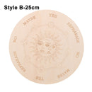 Carven Altar Wooden Divination Pendulum Board Star Sun Moon Laser Cut Slice Wood Base Coasters Wall Sign Decor Hexagonal Pointed