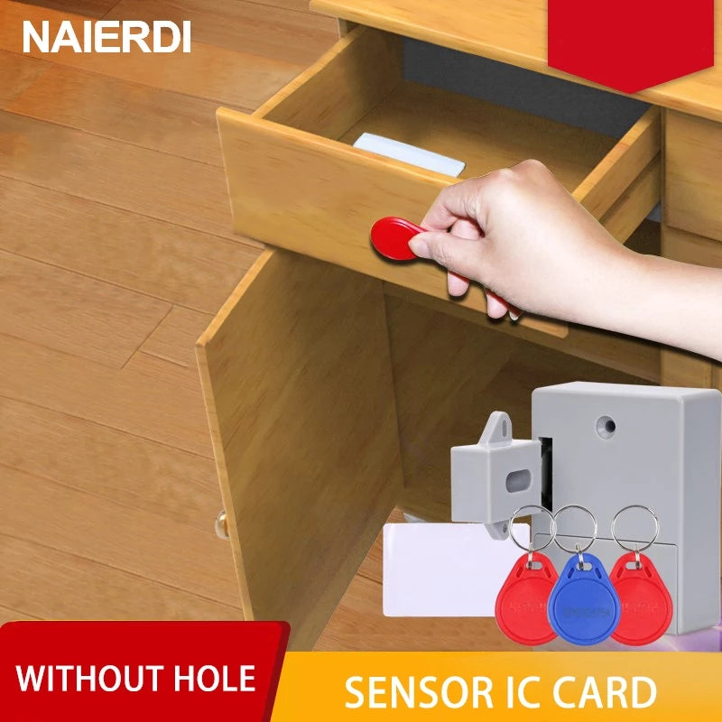 NAIERDI Unsichtbares Sensorschloss EMID IC-Kartenschublade Digitales Kabinett Intelligente elektronische Schlösser für Garderobenmöbelbeschläge