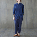 Traje hanfu de algodón y lino chino 2021 para mujer, traje retro mejorado con cuello qipao, traje de arte del té, traje oriental de yoga para el hogar, traje tang