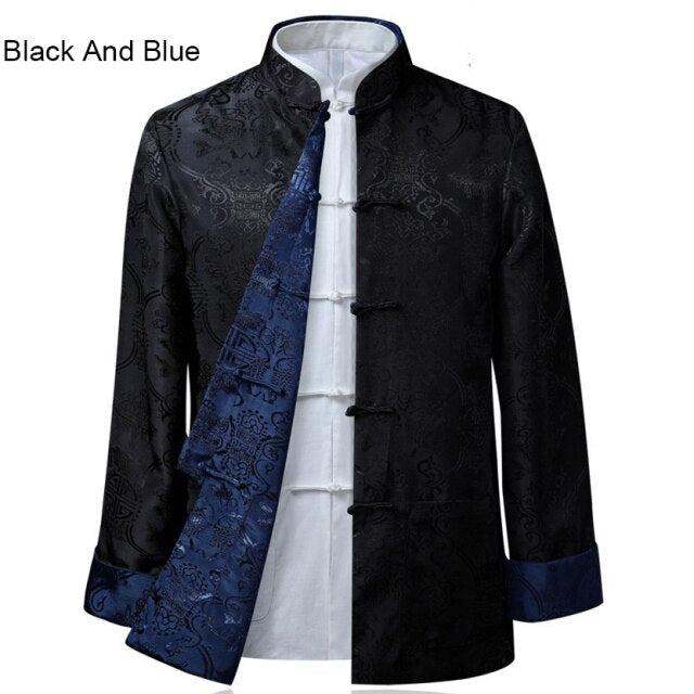Tang Suit 10 colores estilo chino blusa camisa ropa tradicional china para Rmen chaqueta Kung Fu ropa ambos lados fiesta