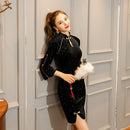New 2021 Velvet Cheongsam Retro Chinese Style Young Modified Cheongsam Dress Banquet Dress B433