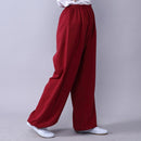 Erwachsene Unisex Kung Fu Kleidung Wushu Tai Chi Hose Leinen Plus Größe Elastische Kampfkunst Frau Yogahose Morgenübungskleidung