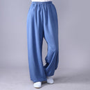 Erwachsene Unisex Kung Fu Kleidung Wushu Tai Chi Hose Leinen Plus Größe Elastische Kampfkunst Frau Yogahose Morgenübungskleidung