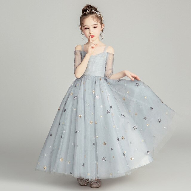 2020 Mädchen-Kind-Hochzeits-Kleid-formales langes Ineinander greifen-Prinzessin-Abschlussball-Kleid-Partei für Mädchen