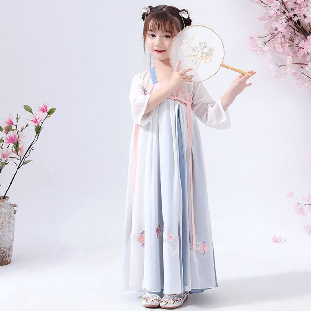 Falda de superhada para niña, vestido de época, traje Tang de estilo chino para niña, Hanfu para niña