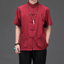 Tang suit men's summer clothes elderly clothes cotton and linen Chinese style short-sleeved suit linen tide