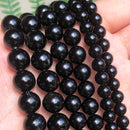 Natural Black Agates Onyx Stone Beads Smooth Round Loose Spacer Beads For Jewelry Making DIY Bracelets 15&#39;&#39; 4/6/8/10/12/14mm