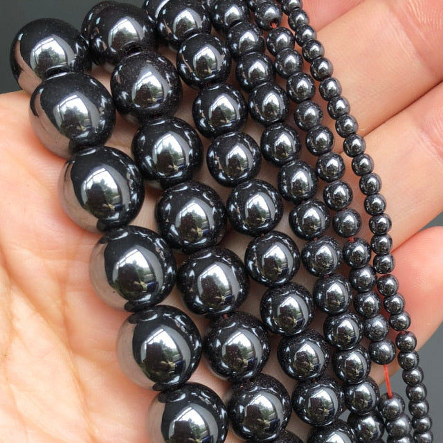 Natural Black Agates Onyx Stone Beads Smooth Round Loose Spacer Beads For Jewelry Making DIY Bracelets 15&#39;&#39; 4/6/8/10/12/14mm