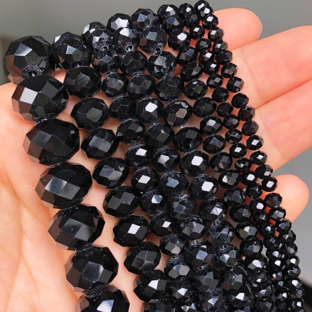 Natürliche schwarze Achate Onyx Steinperlen glatte runde lose Zwischenperlen für die Schmuckherstellung DIY Armbänder 15'' 4/6/8/10/12/14mm