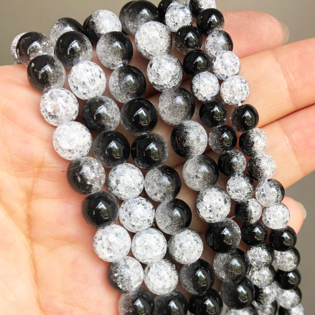 Natürliche schwarze Achate Onyx Steinperlen glatte runde lose Zwischenperlen für die Schmuckherstellung DIY Armbänder 15'' 4/6/8/10/12/14mm