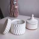 Storage Box Silicone Mold Round Striped Candle Jar Box Design DIY Aroma Plaster Epoxy Concrete Cement Clay Mold Home Decoration