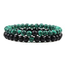 Conjunto de pulsera para parejas, distancia, negro, blanco, piedra de lava Natural, ojo de tigre, pulseras de Yoga con cuentas para hombres y mujeres, joyería de cuerda elástica