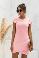 2021 summer new product hot sale ruffled short-sleeved cross dress