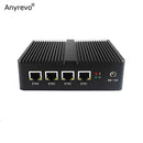 Fanless Soft Router Intel Gemini Lake Celeron J4105 Quad Core Mini PC with DDR4 HD-MI 4 Gigabit LAN pfSense OPNsense VyOS AES-NI