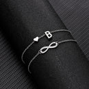 Summer New A-Z Letter Initial Anklets For Women Silver Color Heart Anklet Bracelet Leg Chain Fashion Beach Party Foot Jewelry
